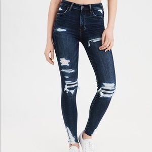 American Eagle Dark Wash Ripped Jeans